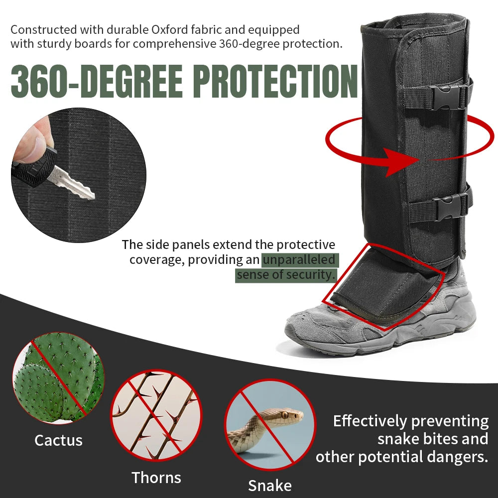 1 Pair Snake Gaiters for Leg Protection Outdoor Hiking Anti-Snake Gaiters Adjustable Snake Bite Protection