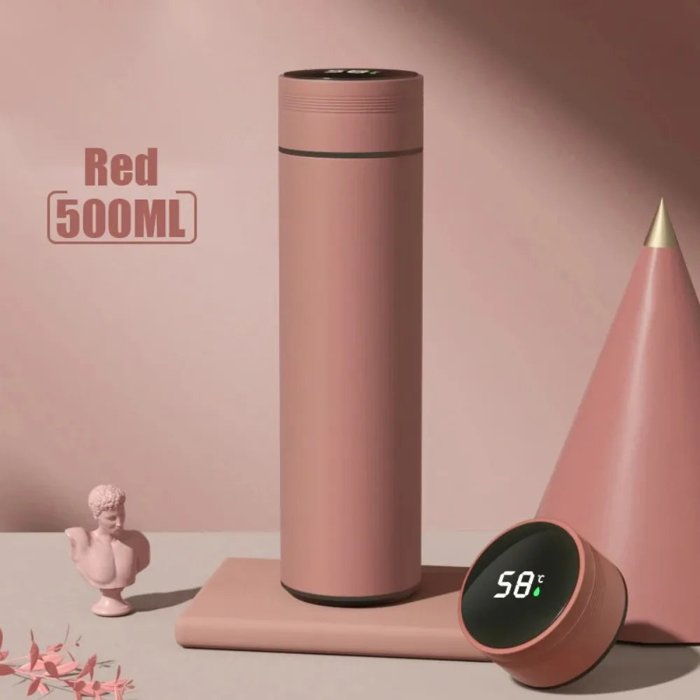 500Ml 304 Stainless Steel Thermos Bottle Smart Cup Digital with Temperature Display Long-Lasting Heat Mugs Travel Water Bottles