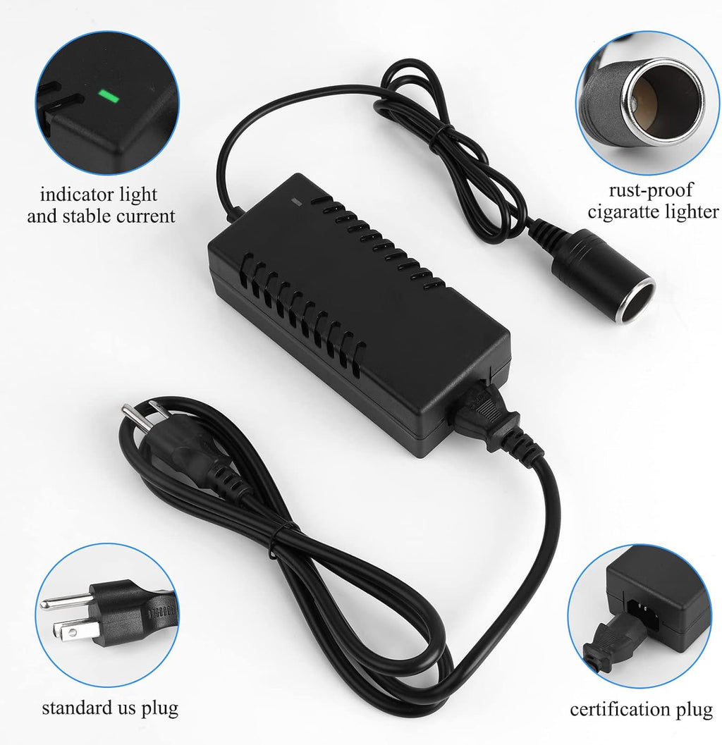 AC to DC Converter,  110-220V to 12V 8A 96W Car Cigarette Lighter Socket Power Adapter for Car Refrigerator Car Vacuum Tire Inflator and Other Car Devices