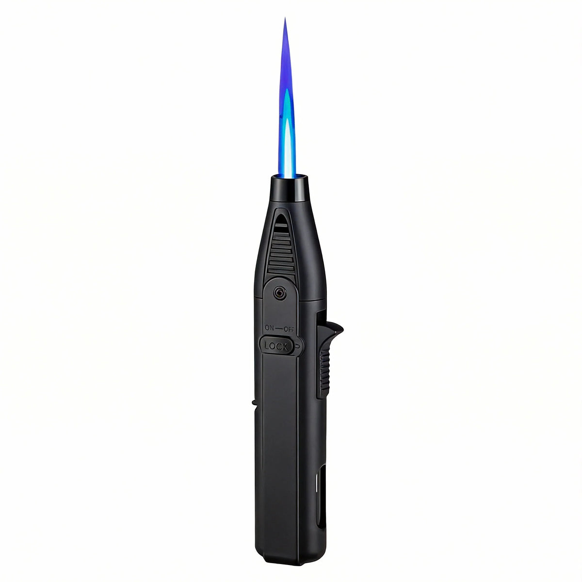 Outdoor Windproof Lighter, Torch Lighter, Blue Flame Lighter with Safety Lock, Suitable for Candles, Barbecue, Stove Walls, Camping Gifts excluding Butane Gas