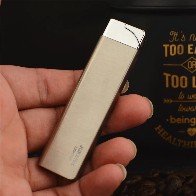 Metal Green Flame Cigarette Lighter Inflatable Butane Gas Lighter Windproof Torch Lighter Smoking Accessories Gadgets for Men