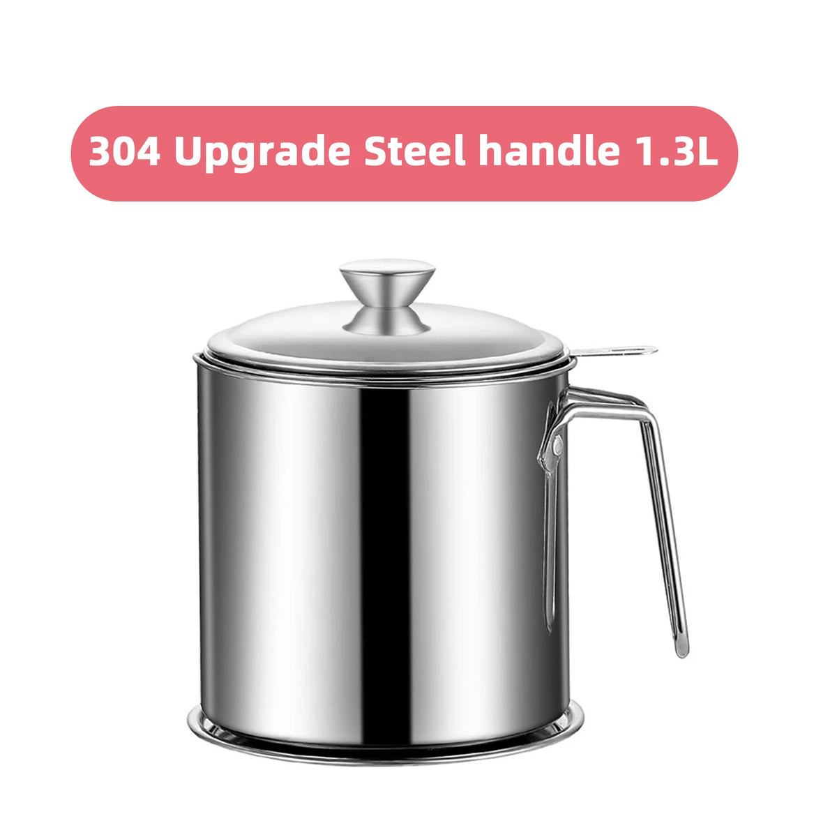 Grease Container Oil Pot with Fine Mesh Strainer Oil Storage Pots Bacon Strainers Stainless Steel Can for Frying Storage