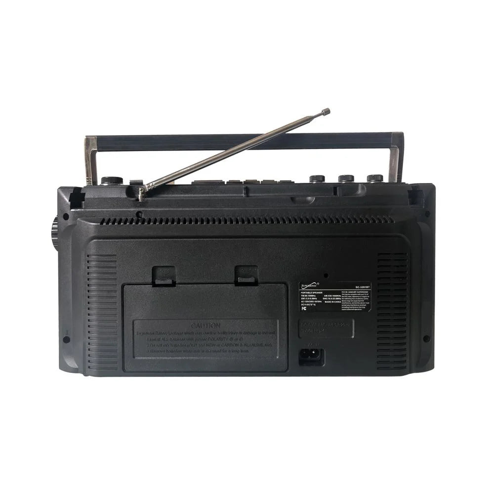 Supersonic 4 Band Bluetooth Radio & Cassette Player + Cassette to Mp3 Converter