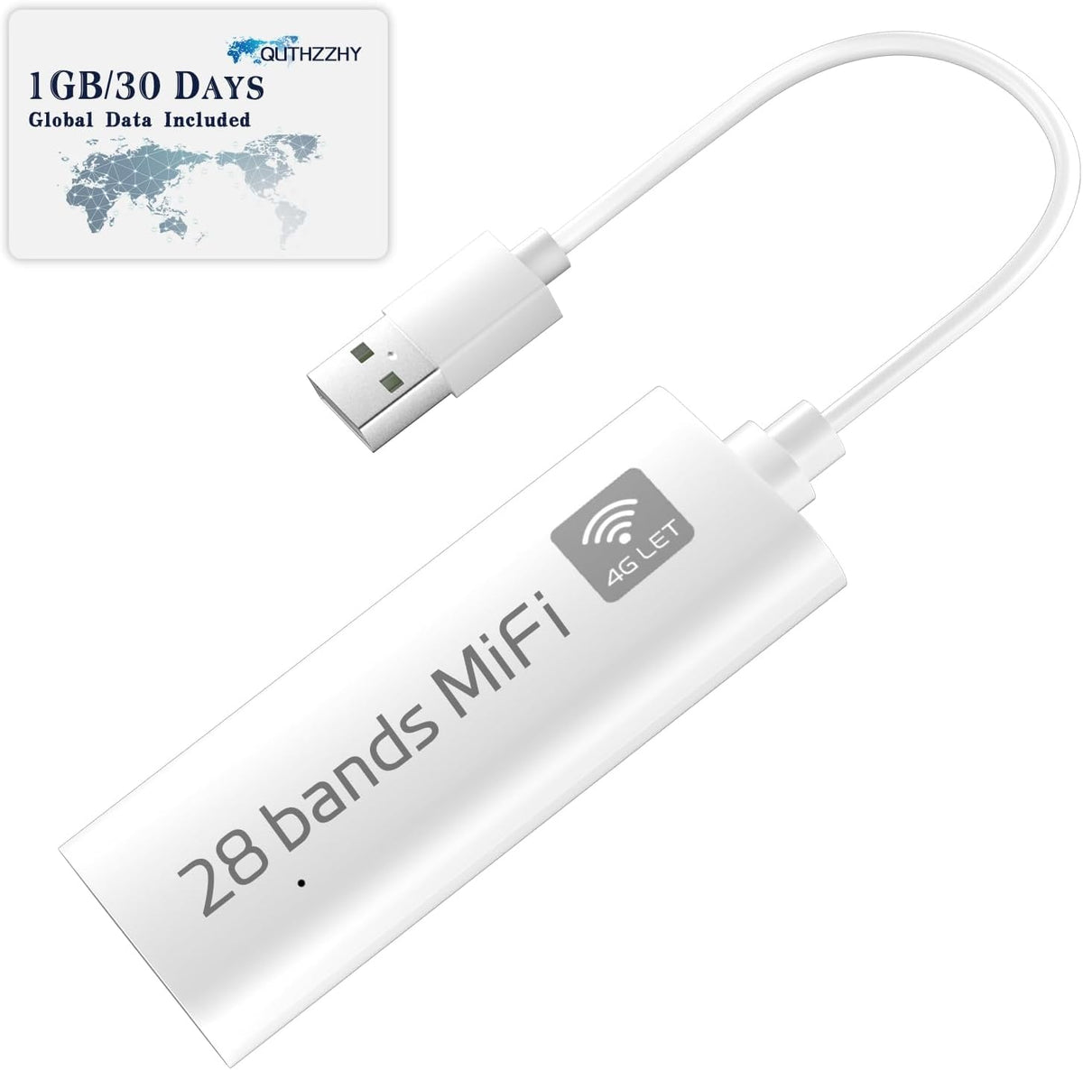 4G LTE Portable Wifi Hotspot for Travel in 200+ Countries,1Gb Data 30 Days