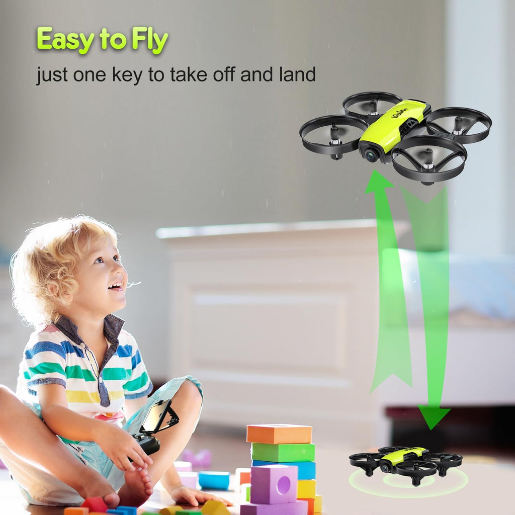 | Drone for Kids 8+ Gift with Camera - Mini Drone with 90° Adjustable Camera, Safe for Kids to Play, Easy to Fly, Photos and Videos, Includes Three Batteries (Gift for Kids)