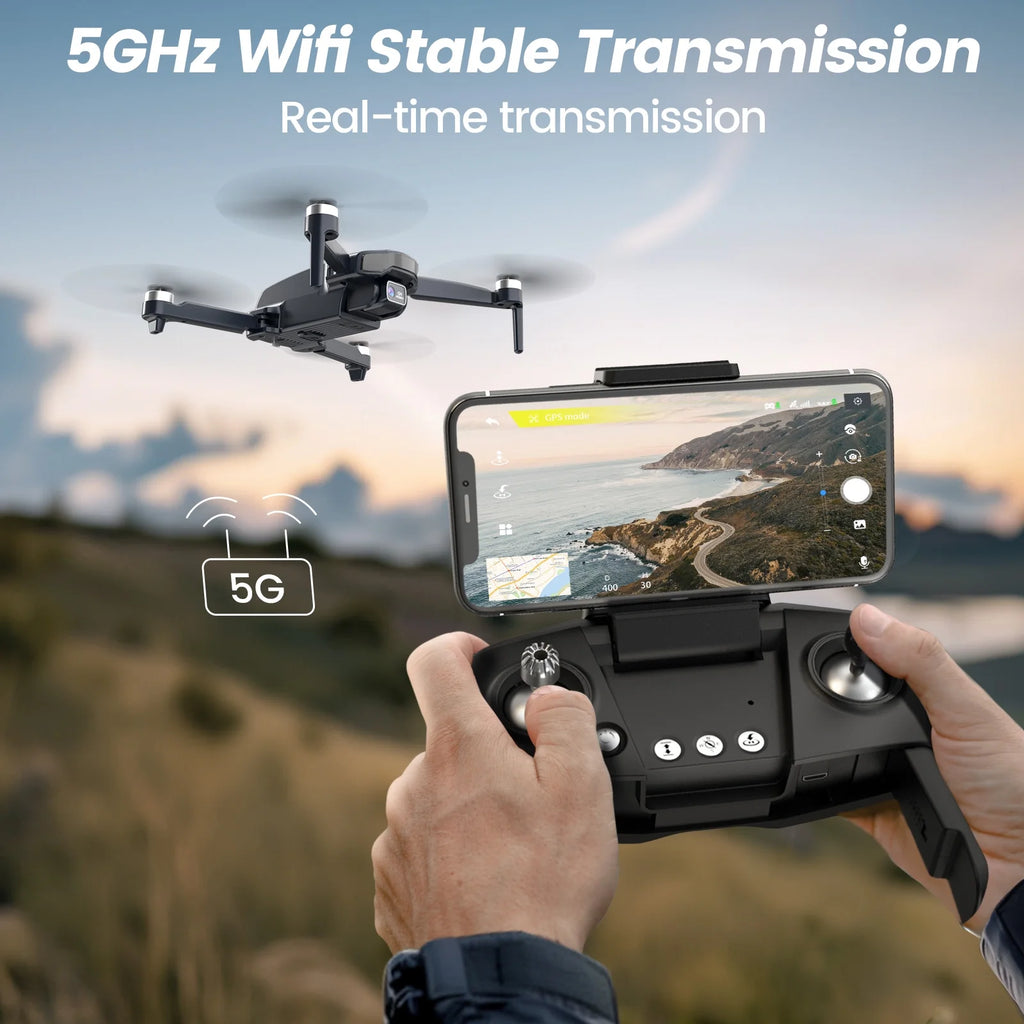 Drones with Camera for Adults 4K,  WF31 GPS Foldable Quadcopter for Beginners with Brushless Motor, 2 Batteries for 50 Min Flight Time, Black