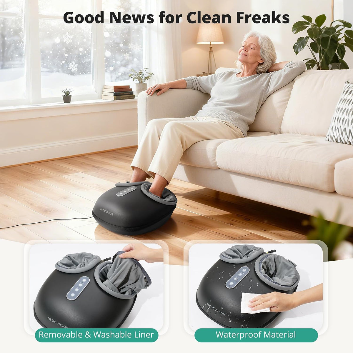 Foot Massager with Heat - Shiatsu Feet Massage Machine Delivers Relief for Tired Muscles & Plantar, Deep Kneading Therapy, Multi-Level Settings for Home, Office Use, Size up to 13"