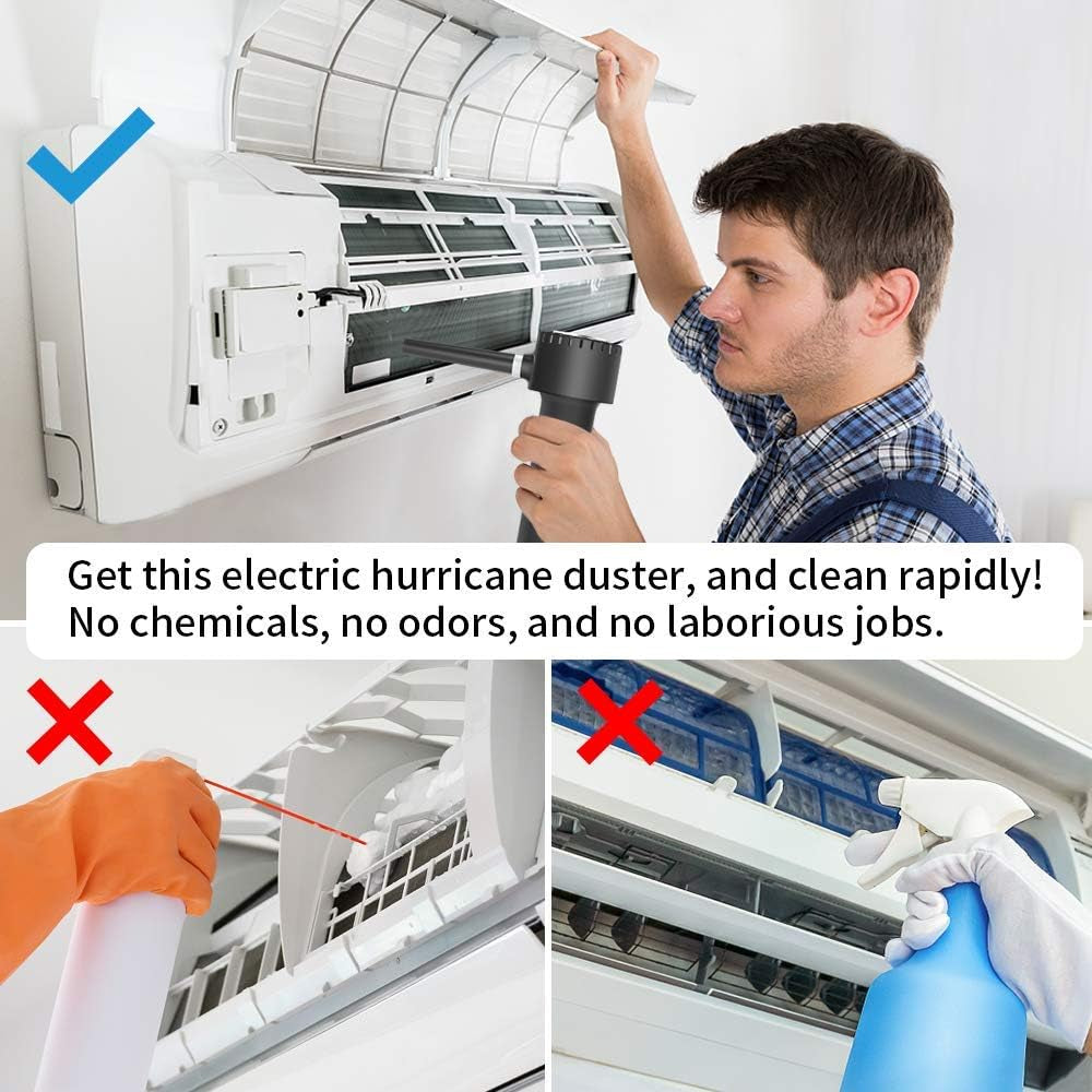 Compressed Air Duster, Electric Air Duster, Portable 45000 RPM Cordless Dust Blower, 6000Mah Battery Air Can Duster, Powerful Computer Keyboard Cleaning Air Spray, Rechargeable Electric Canned Air