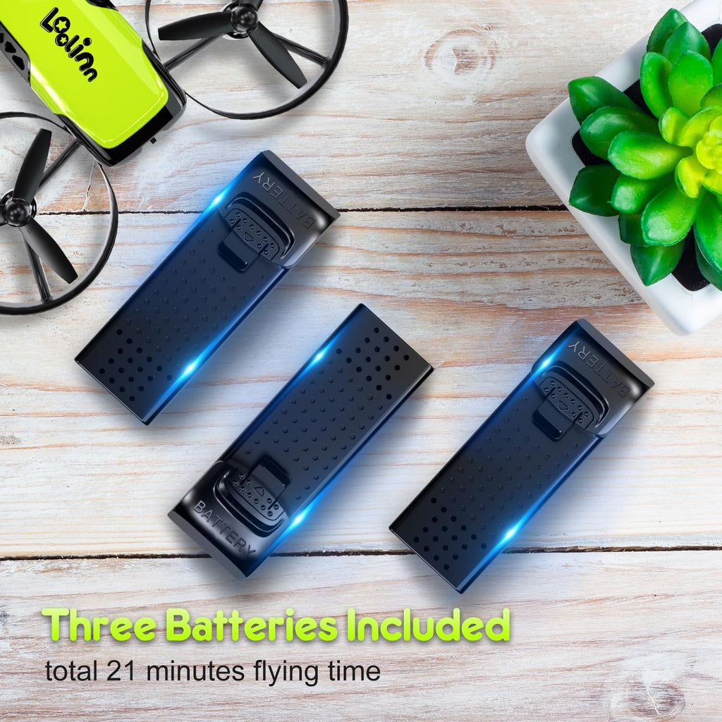 | Drone for Kids 8+ Gift with Camera - Mini Drone with 90° Adjustable Camera, Safe for Kids to Play, Easy to Fly, Photos and Videos, Includes Three Batteries (Gift for Kids)