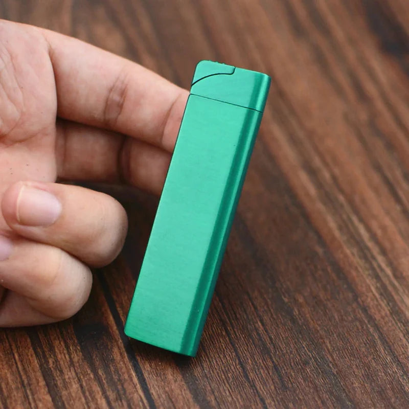 Metal Green Flame Cigarette Lighter Inflatable Butane Gas Lighter Windproof Torch Lighter Smoking Accessories Gadgets for Men