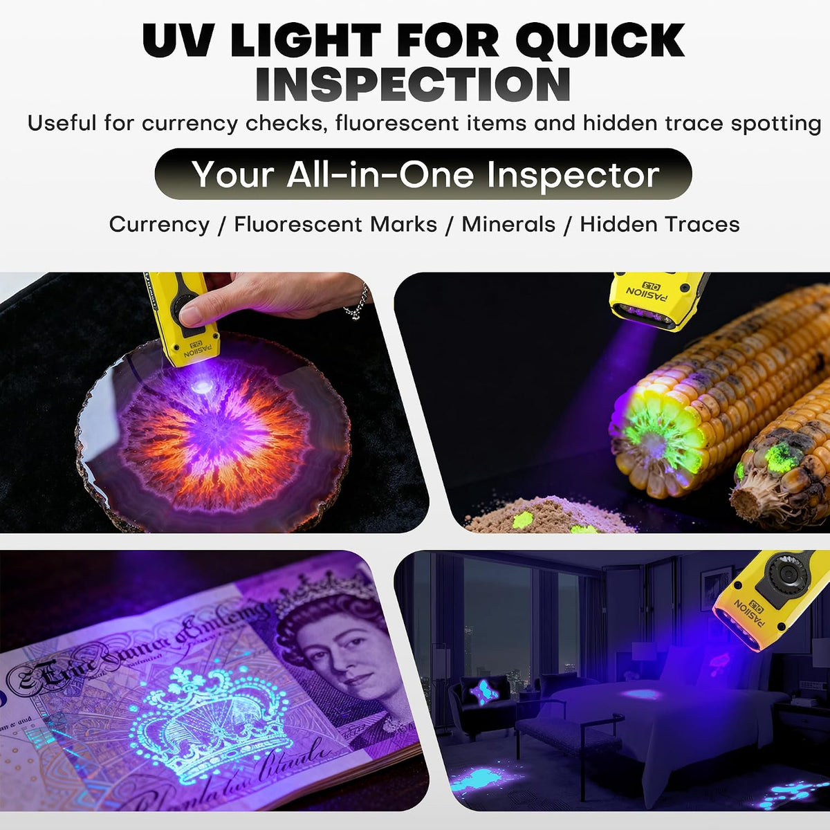 UV Flat EDC Flashlight Rechargeable 1800 High Lumens Pocket Light with Rgb,Magnetic Base Small Flashlights with Dual Switch,Stepless Dimming,Usb-C Waterproof Work Flash Light for Work,Home,Emergencies