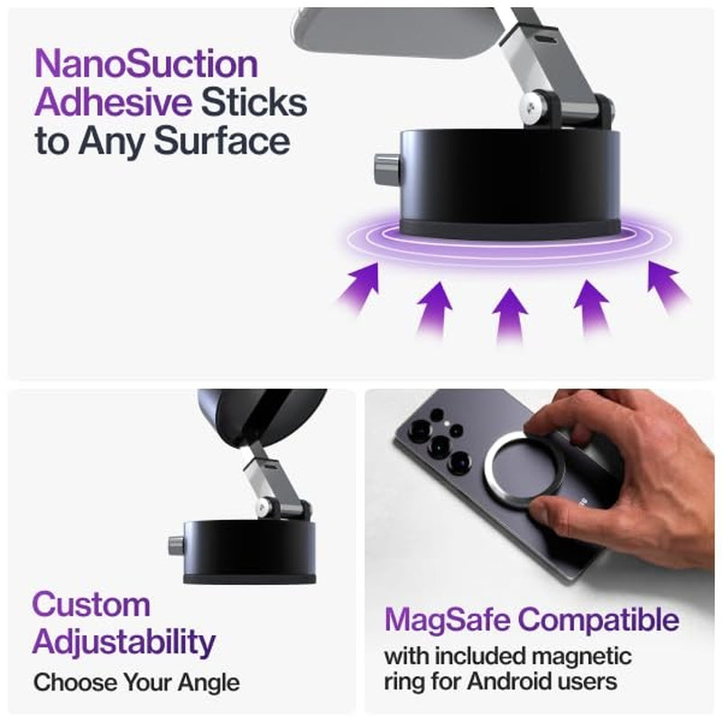 Hypermount® 2 Vacuum Phone Mount - Magnetic Phone Holder, Vacuum Seal Car Pho...