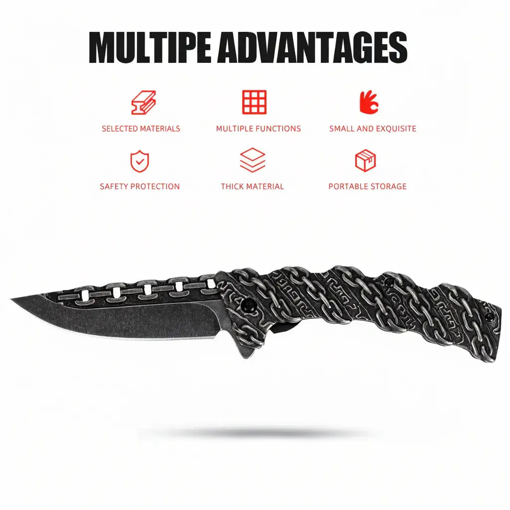 Stainless Steel Folding Knife Portable Utility Knife for Camping