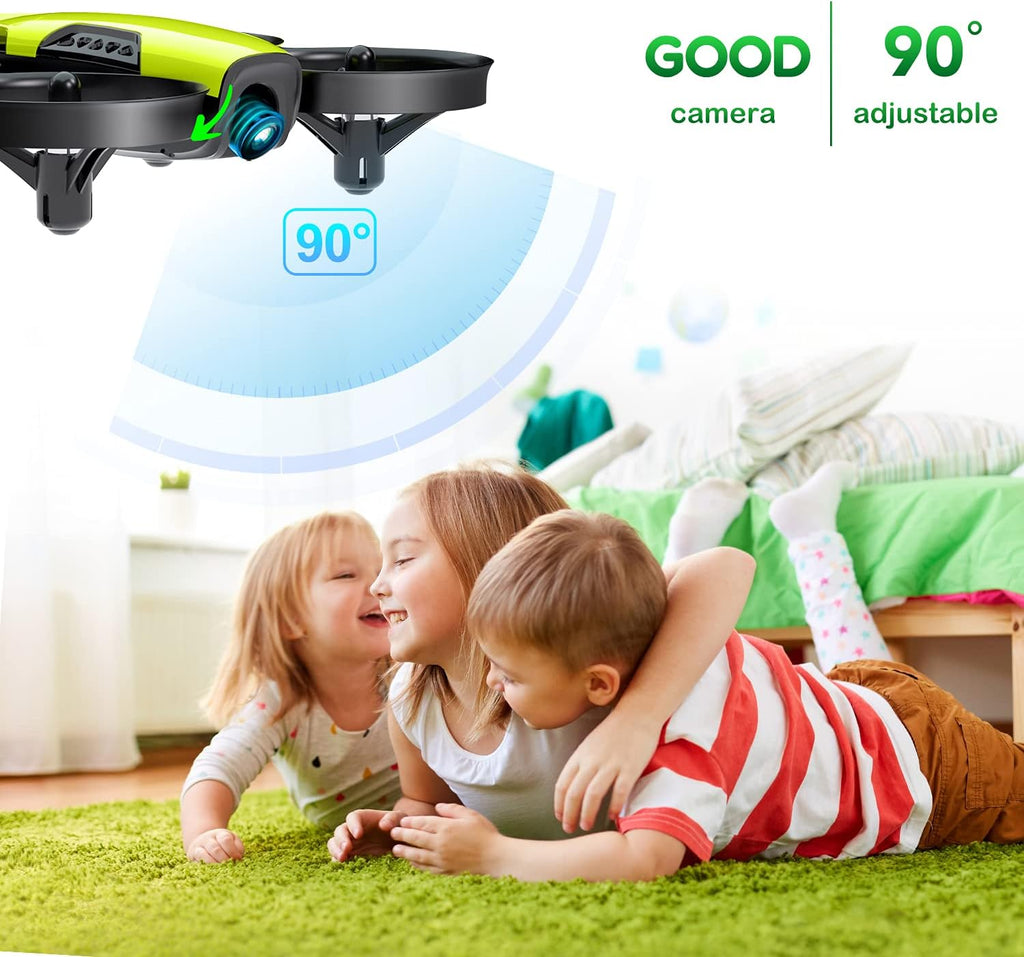 | Drone for Kids 8+ Gift with Camera - Mini Drone with 90° Adjustable Camera, Safe for Kids to Play, Easy to Fly, Photos and Videos, Includes Three Batteries (Gift for Kids)