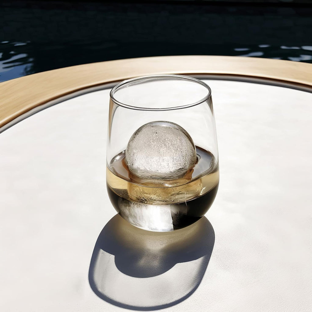 Ball Ice Cube Tray and Big Cube Molds for Whiskey, Slow Melting Set | 100% Silicone, No Plastic, Easy Release, Sphere & Square Combo, Ideal for Gifting & Elevating Cocktails at Home
