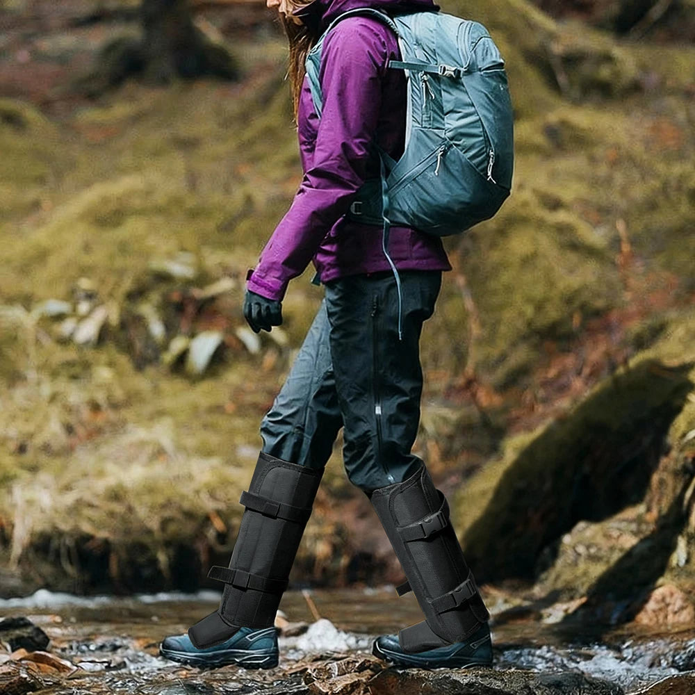 1 Pair Snake Gaiters for Leg Protection Outdoor Hiking Anti-Snake Gaiters Adjustable Snake Bite Protection