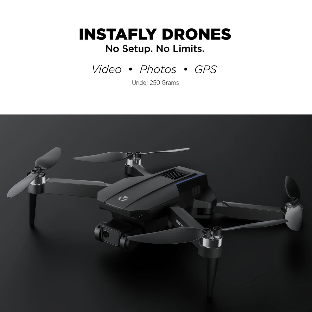 Skyvision 4K Ultra HD GPS Foldable Video Drone with 4.3" Display Controller, Brushless Motors, 1-Axis Gimbal, VR Headset, 17-Minute Flight Time & Travel Carry Case