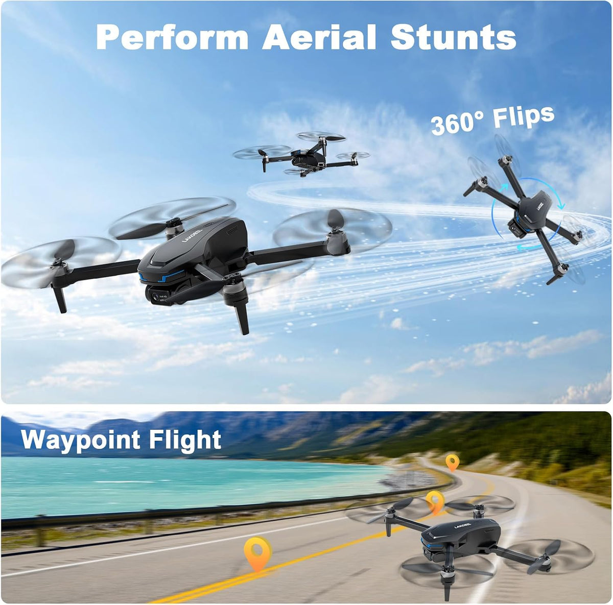 Drone with AI Optical Flow & AI Voice/Gesture Control, 1080P FHD FPV Camera for Kids Beginners Adults, Brushless Motor Foldable RC Drone, One-Key Start, 3D Flips, 2 Batteries 26 Min, Indoor/Outdoor