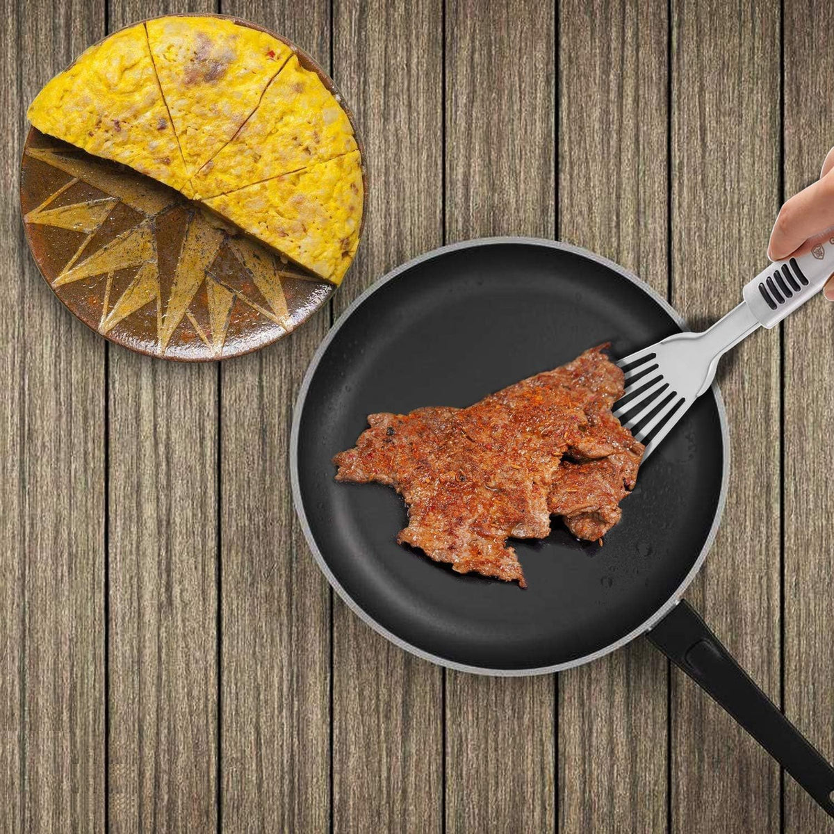 Stainless Steel Fish Spatula with 1.2Mm Thick Blade - Multipurpose Turner for Fish, Eggs, Meat, and Dumplings - Perfect for Grilling, Frying, and More - Bonus Silicone Brush and Oven Mitt - Set of 1