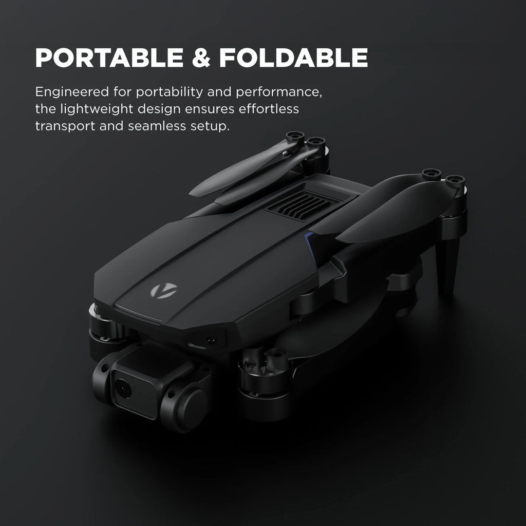 Skyvision 4K Ultra HD GPS Foldable Video Drone with 4.3" Display Controller, Brushless Motors, 1-Axis Gimbal, VR Headset, 17-Minute Flight Time & Travel Carry Case