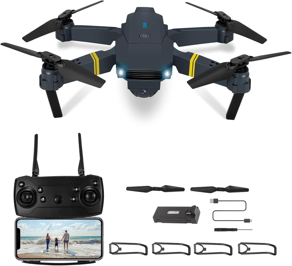 Drone with 1080P Camera for Adults Beginners,Foldable RC Quadcopter, Toys Drone,Fpv Video, One Key Start, Headless Mode, Waypoints Fly, 360° Flips