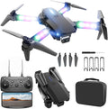 LED Lights Drone with Camera for Adults and Kids Beginners, Black