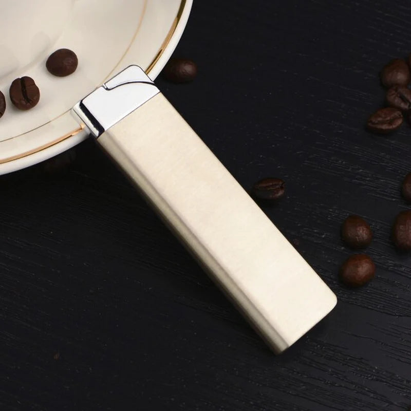 Metal Green Flame Cigarette Lighter Inflatable Butane Gas Lighter Windproof Torch Lighter Smoking Accessories Gadgets for Men