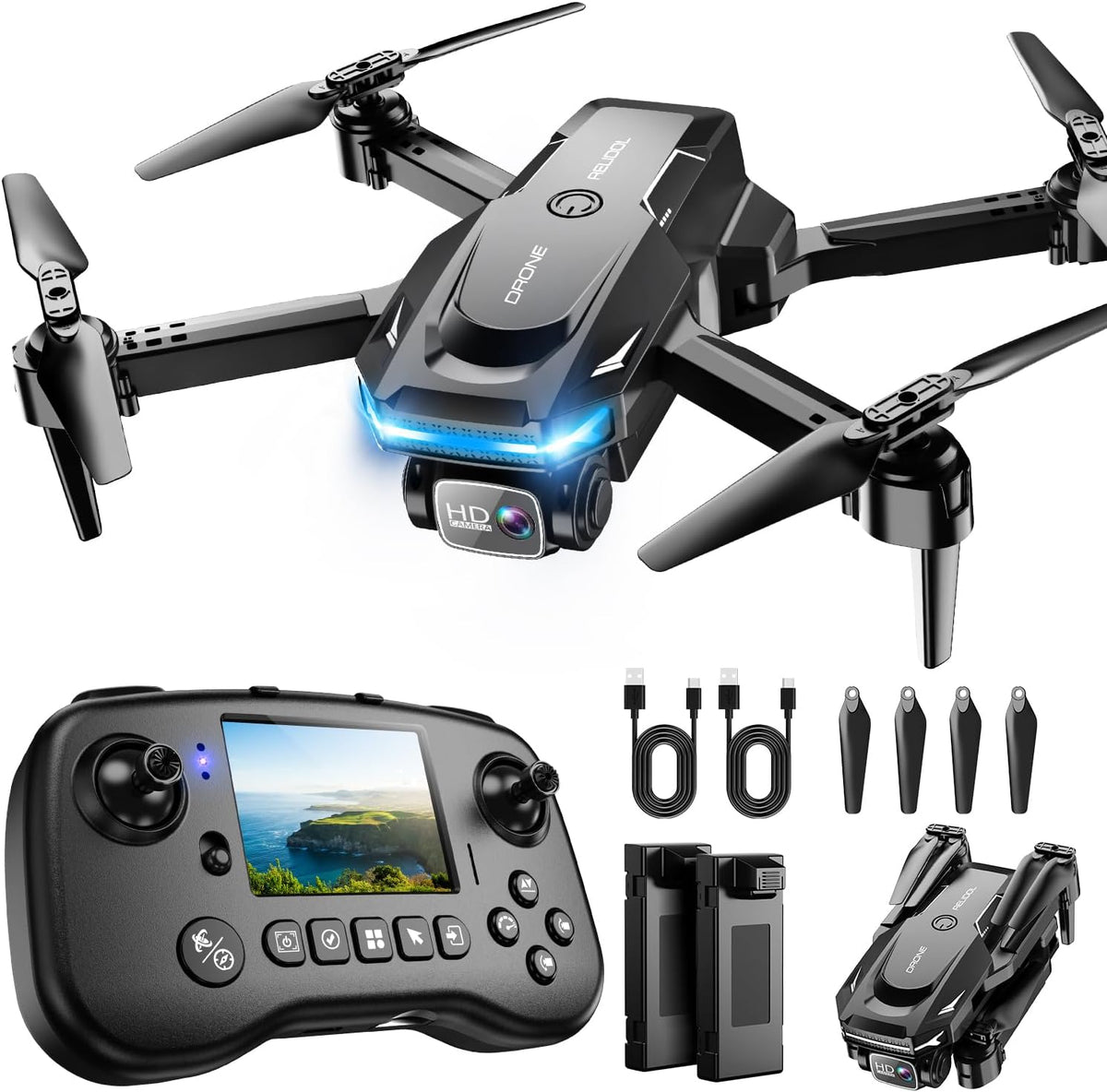 Drone with Camera, Screen on Controller Remote Control Quadcopter FPV Drone