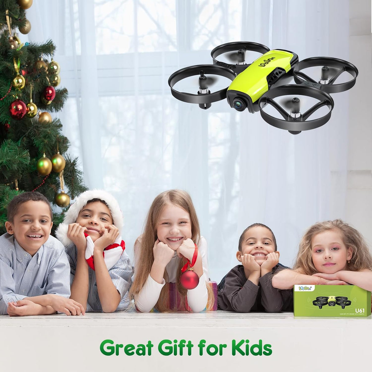 | Drone for Kids 8+ Gift with Camera - Mini Drone with 90° Adjustable Camera, Safe for Kids to Play, Easy to Fly, Photos and Videos, Includes Three Batteries (Gift for Kids)
