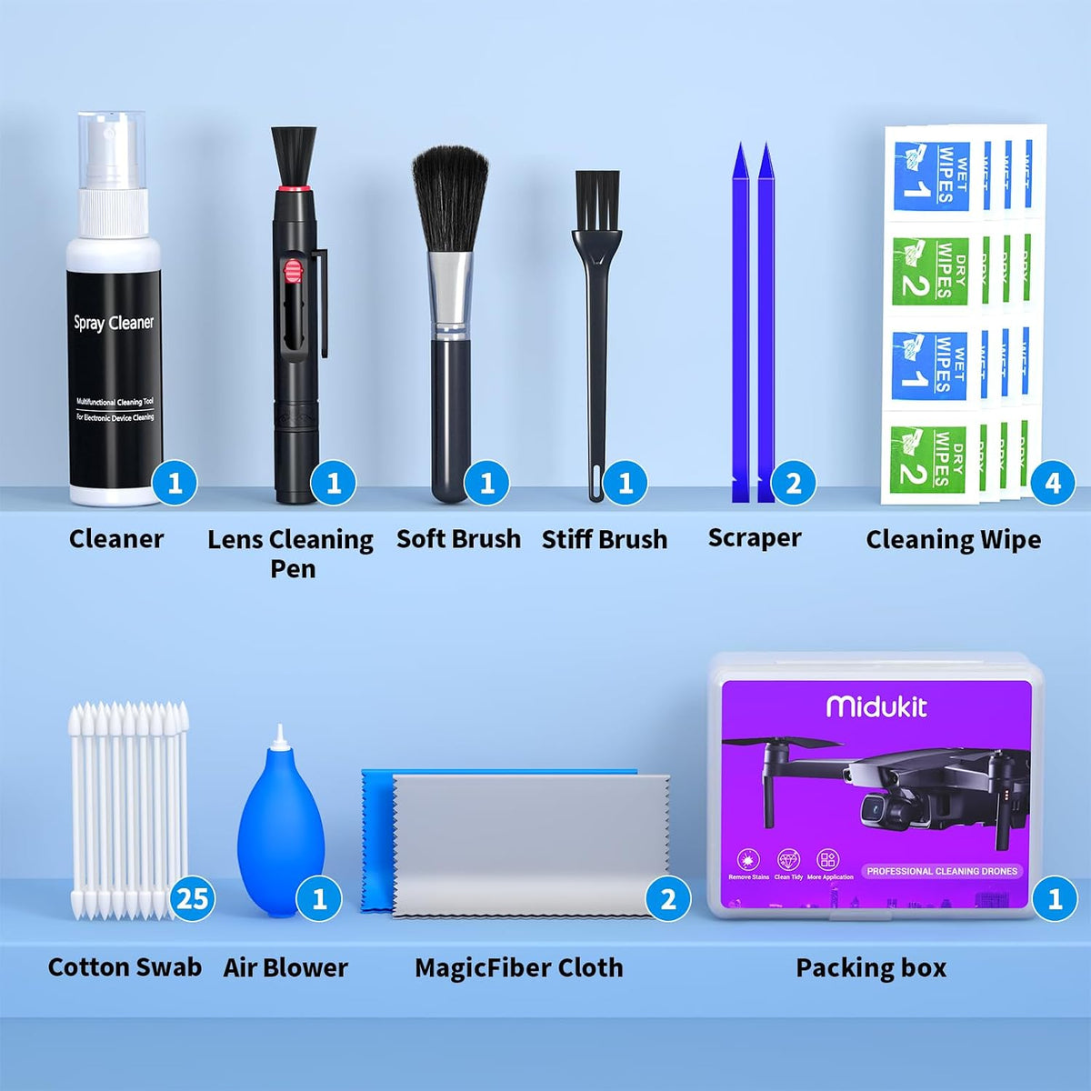 Drone Cleaning Kit for DJI, Holy Stone, Scoot, FPV Drone, Drone Accessories
