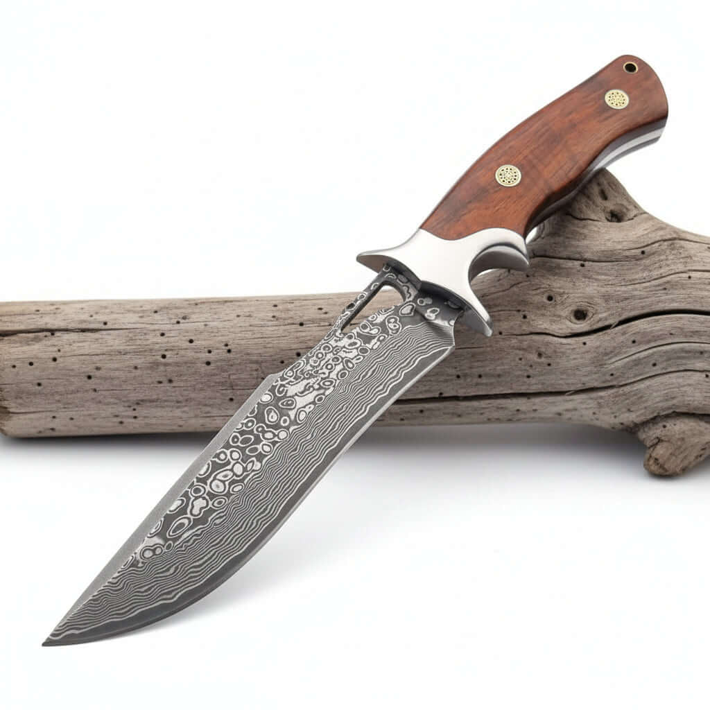 Damascus Steel Fixed Blade Knife Outdoor Survival Knife for Men