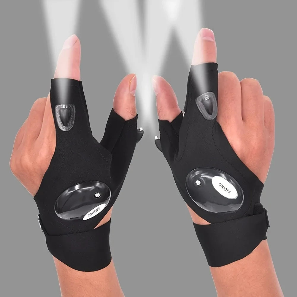 Fingerless Glove LED Flashlight Waterproof Torch Outdoor Tool for Fishing Camping Hiking Survival Rescue Light Tool
