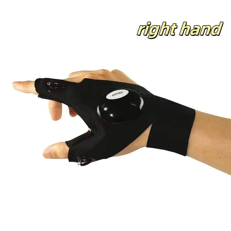 Fingerless Glove LED Flashlight Waterproof Torch Outdoor Tool for Fishing Camping Hiking Survival Rescue Light Tool