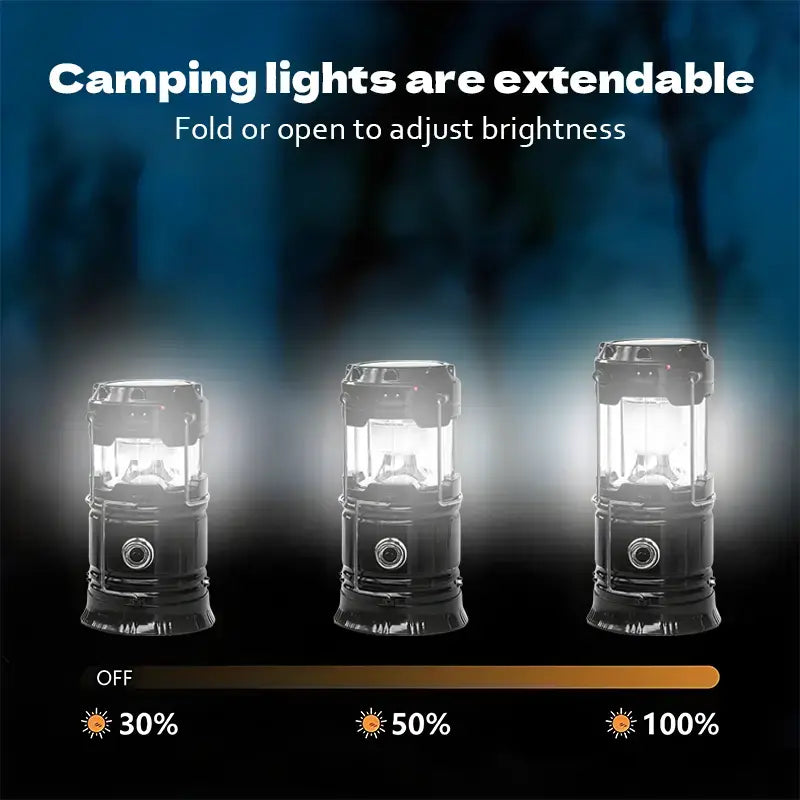 4-Pack Collapsible Portable LED Camping Lantern Lightweight Waterproof Solar USB Rechargeable Flashlight for Indoor/Outdoor Emergency Use #Dormitory Power Outage Emergency Response