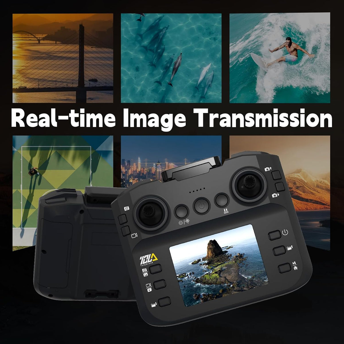 TD12LCD Drone with LCD Screen Remote Control Brushless Motor Wifi Real-Time Transmission Drones for Adults Drone with Camera Foldable Quadcopter for Beginners