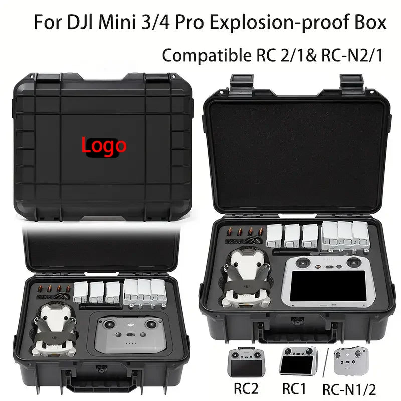 For  Mini 3/4Pro Case Mini 4 Pro Explosion Proof Case Mini 4 Pro Bag Portable Waterproof Box Hard Shell Large Capacity Case