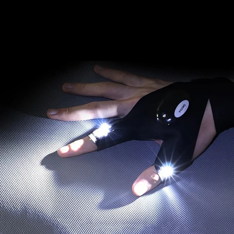 Fingerless Glove LED Flashlight Waterproof Torch Outdoor Tool for Fishing Camping Hiking Survival Rescue Light Tool