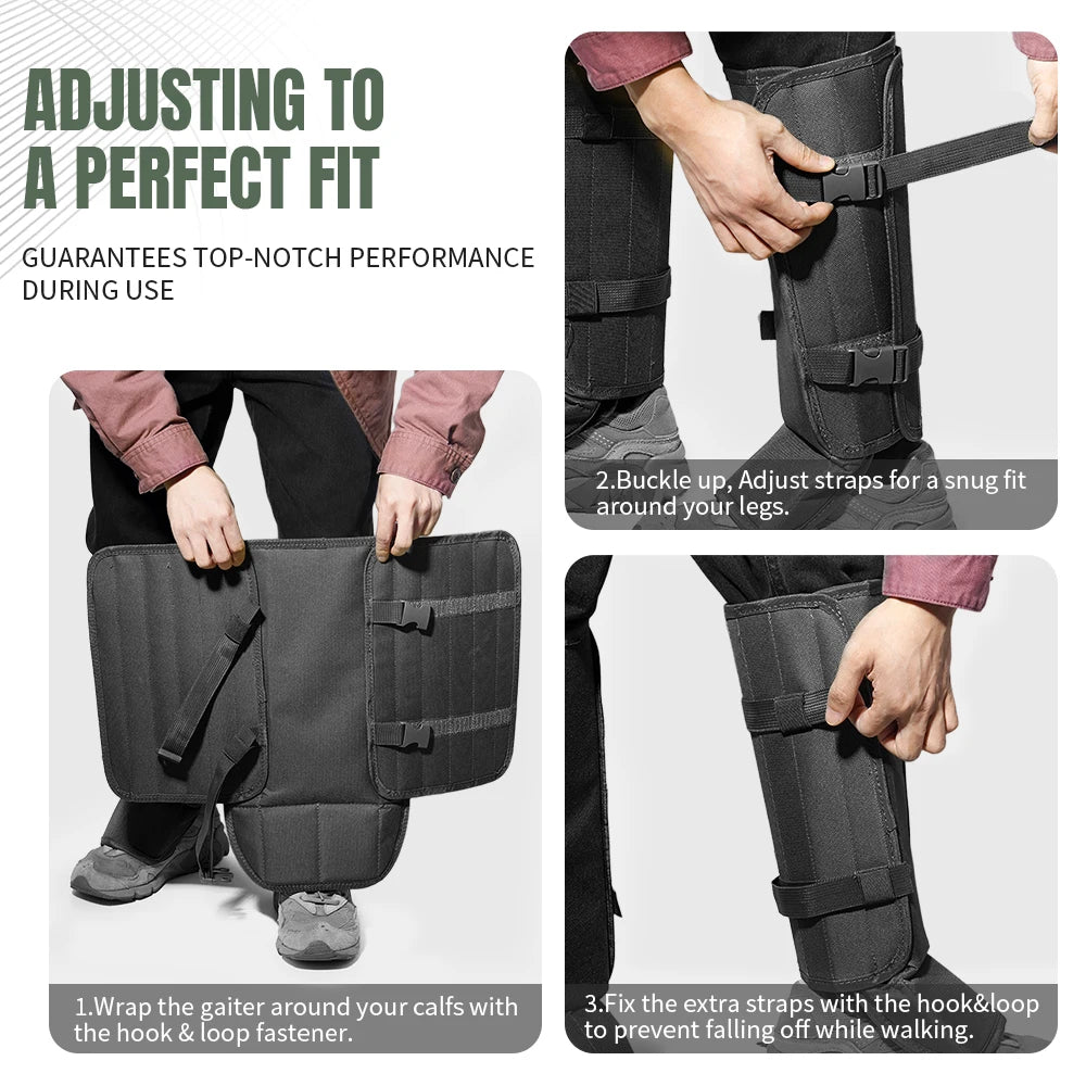 1 Pair Snake Gaiters for Leg Protection Outdoor Hiking Anti-Snake Gaiters Adjustable Snake Bite Protection