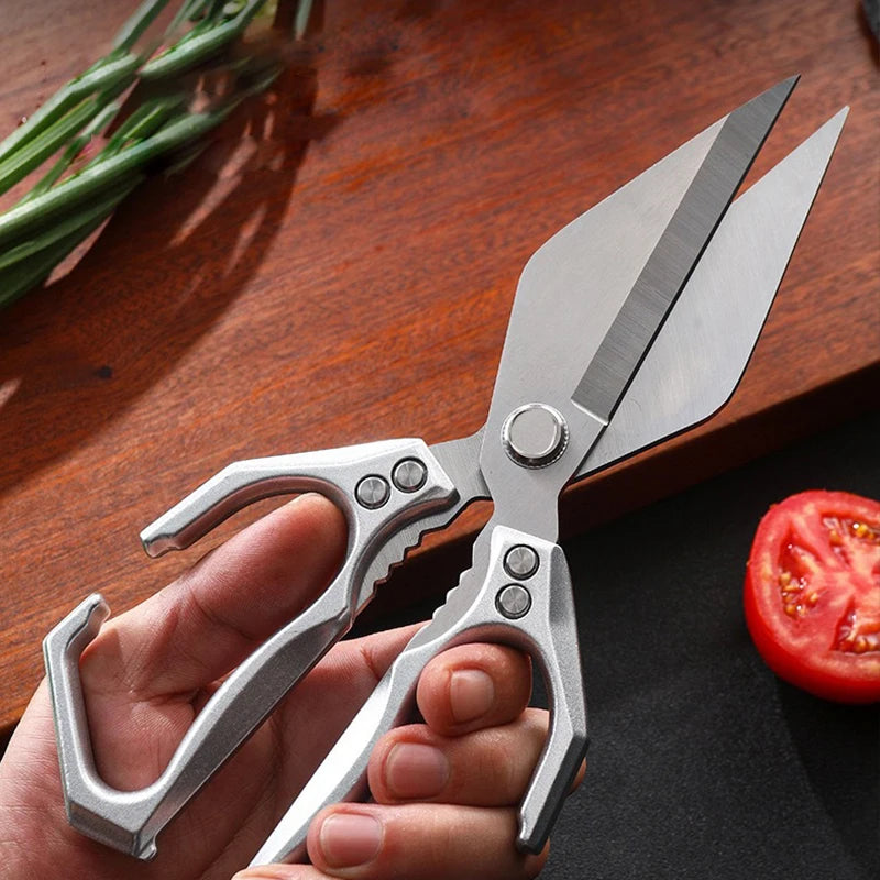 Multifunctional Kitchen Scissor Thickened Chicken Bone Scissors Nut Cracker Kitchen Shears Ergonomic Handle Scissors Fish Meat