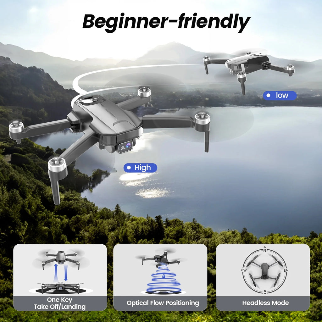 Drones with Camera for Adults 4K,  WF31 GPS Foldable Quadcopter for Beginners with Brushless Motor, 2 Batteries for 50 Min Flight Time, Black