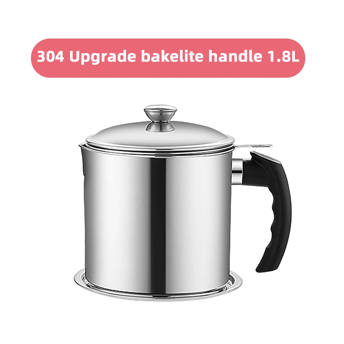 Grease Container Oil Pot with Fine Mesh Strainer Oil Storage Pots Bacon Strainers Stainless Steel Can for Frying Storage