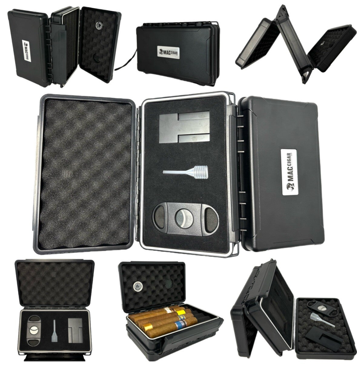 Cigar Case Double Sided Travel Humidor Box Accessories Hygrometer Waterproof