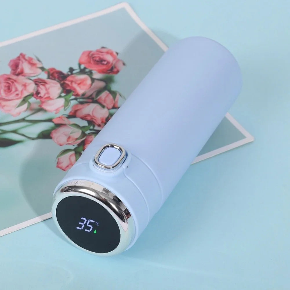 1Pc 400ML Smart Thermos Stainless Steel Water Bottle Led Digital Temperature Display Coffee Thermal Mugs Intelligent Insulation