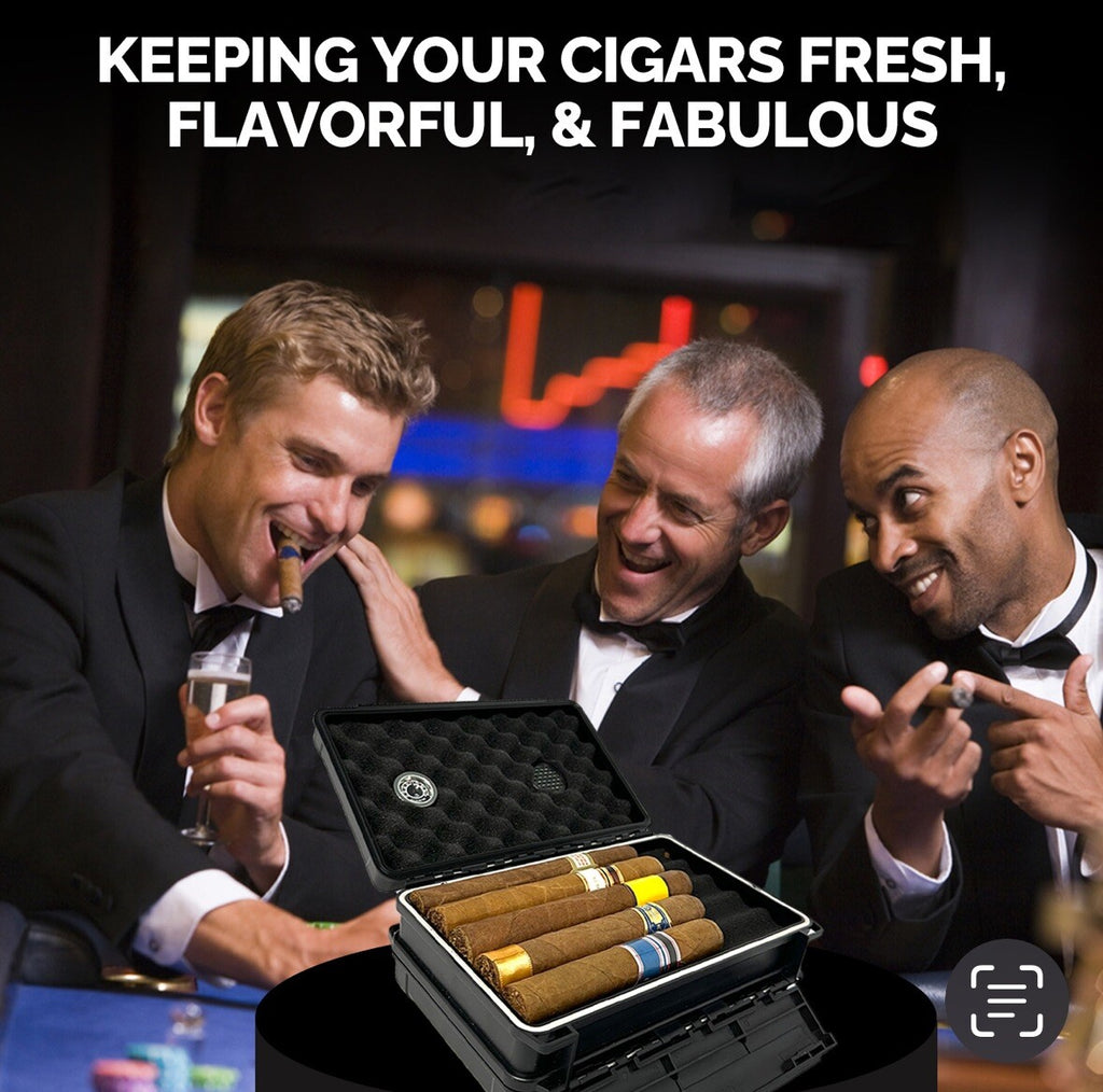 Cigar Case Double Sided Travel Humidor Box Accessories Hygrometer Waterproof