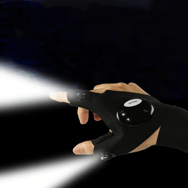 Fingerless Glove LED Flashlight Waterproof Torch Outdoor Tool for Fishing Camping Hiking Survival Rescue Light Tool
