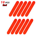 80-10PCS Helmet Safety Warning Reflective Stickers Strip Waterproof High Visibility Reflector Tape for Night Riding Walking Car