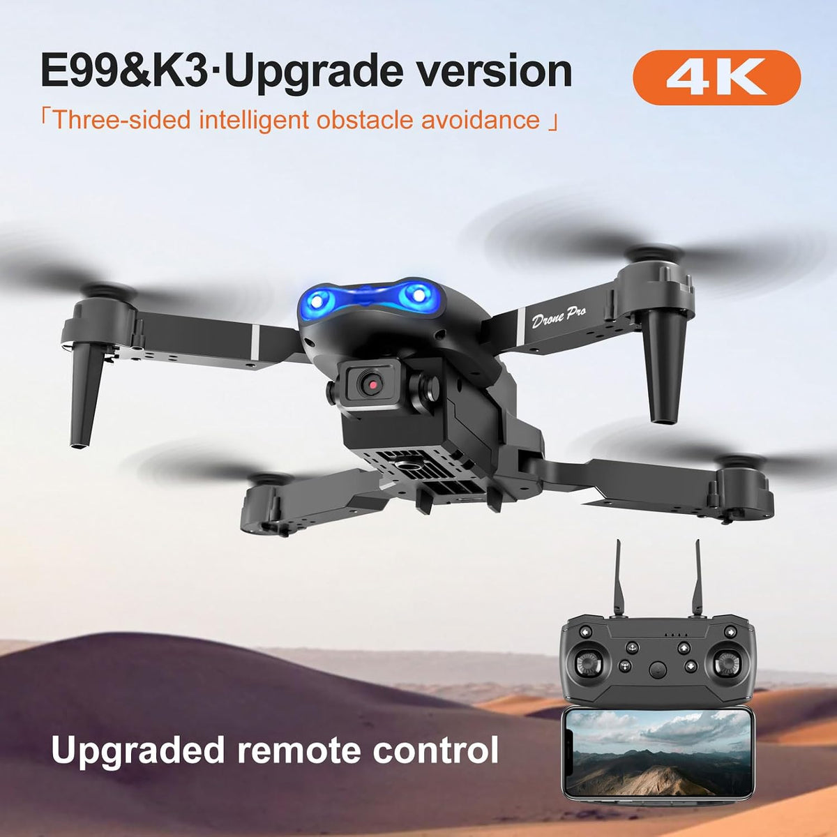 FPV Drone with 1080P Dual HD Cameras Upgraded Version RC Quadcopter for Adults, Beginner Wifi RC Drone Live Video, One Key Take Off/Land