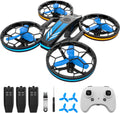 Drones - RC Drone with Auto Hovering and Headless Mode, Quadcopter with LED Light, Propeller Full Protect, 3D Flips, 3 Batteries, Remote Control, Best Gifts