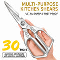 Rust-Proof Food-Grade Alloy Steel Kitchen Scissors - Heavy-Duty Multi-Use Cooking Prep Shears, Bacteria-Resistant, Sharp, Effortless - Ideal for Poultry, Meat, Fruits - Home Supplies Party Gift Option