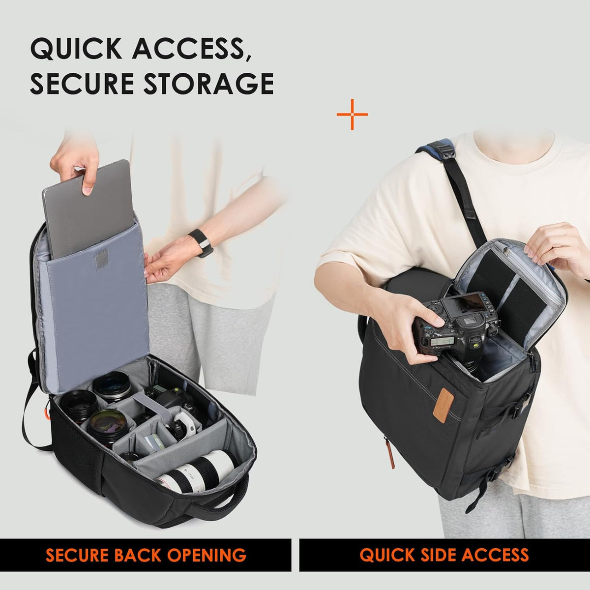 Camera Backpack for Photographers Compact 15L, TB04 Black